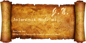 Jelencsik Noémi névjegykártya